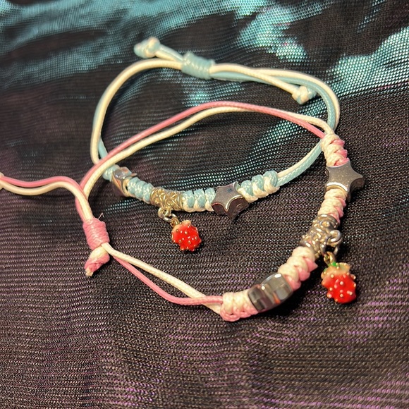 Strawberry Charm Matching Friendship Bracelets - Picture 5 of 8